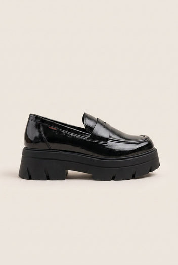 Chunky Sole Loafers Penny - Black Patent