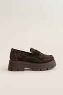 Chunky Sole Loafers Penny - Brown Suede
