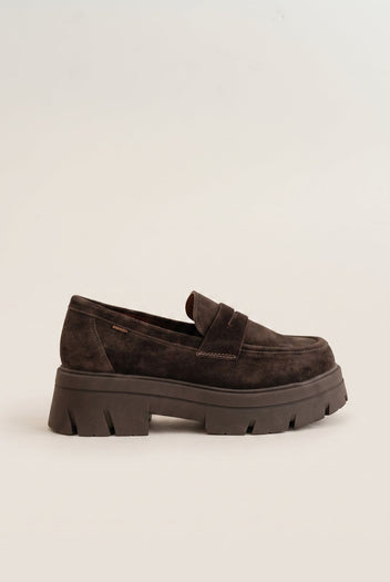 Chunky Sole Loafers Penny - Brown Suede