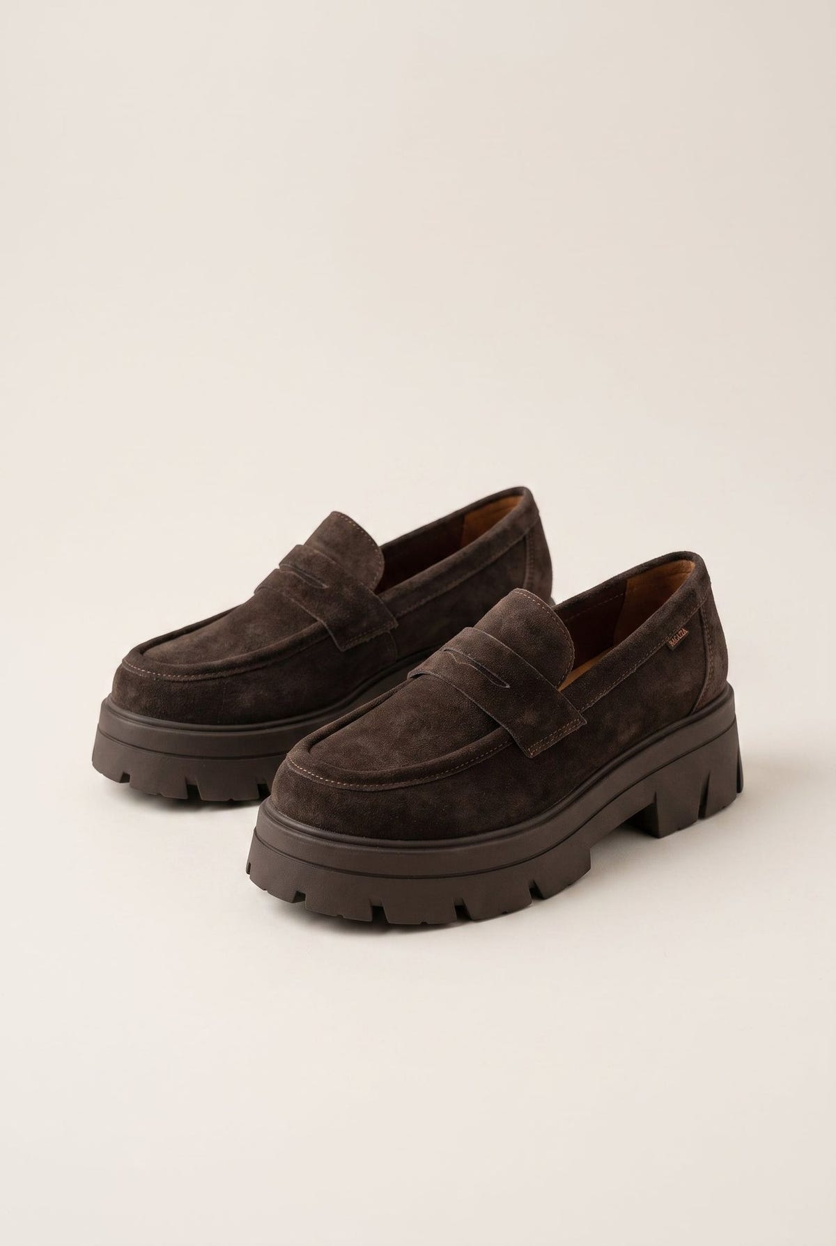 Chunky Sole Loafers Penny - Brown Suede