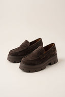 Chunky Sole Loafers Penny - Brown Suede