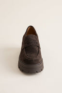 Chunky Sole Loafers Penny - Brown Suede