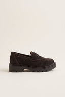 Chunky Sole Loafers Penny - Brown Suede