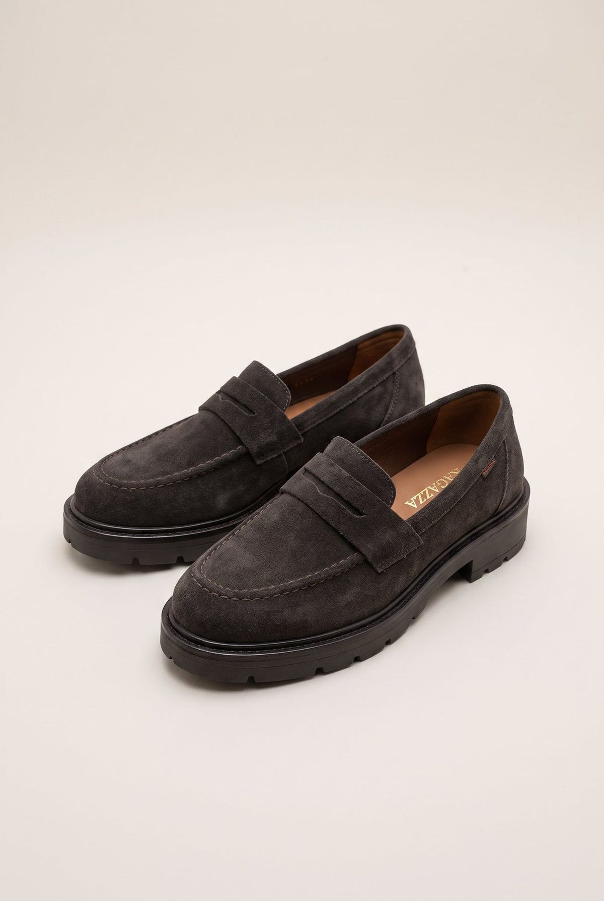 Chunky Sole Loafers Penny - Brown Suede