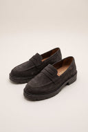 Chunky Sole Loafers Penny - Brown Suede