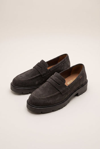 Chunky Sole Loafers Penny - Brown Suede