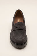 Chunky Sole Loafers Penny - Brown Suede