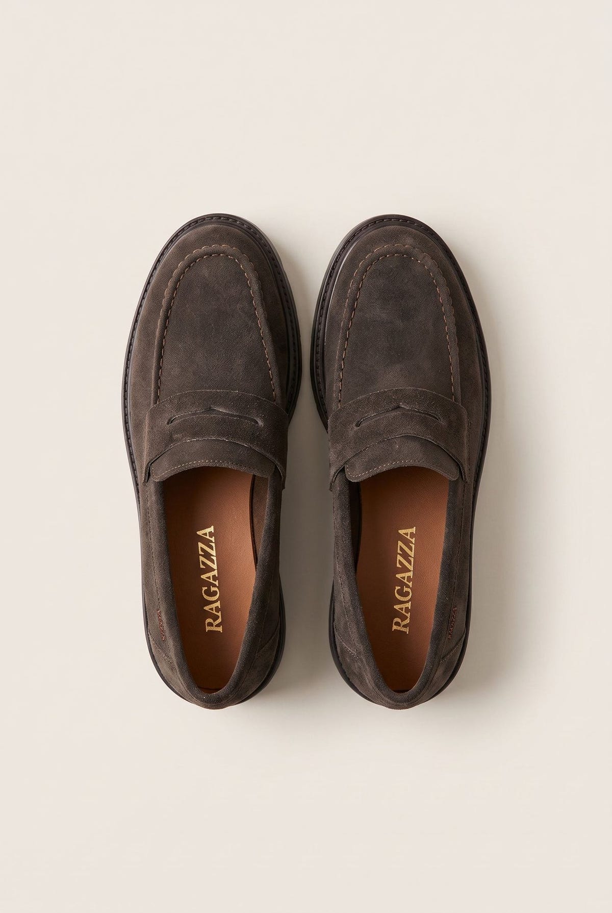 Chunky Sole Loafers Penny - Brown Suede