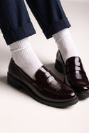 Penny Loafer mit Chunky-Sohle – Bordeaux Lack