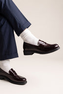 Penny Loafer mit Chunky-Sohle – Bordeaux Lack