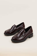 Chunky Sole Loafers Penny - Burgundy Patent
