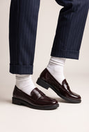Penny Loafer mit Chunky-Sohle – Bordeaux Lack