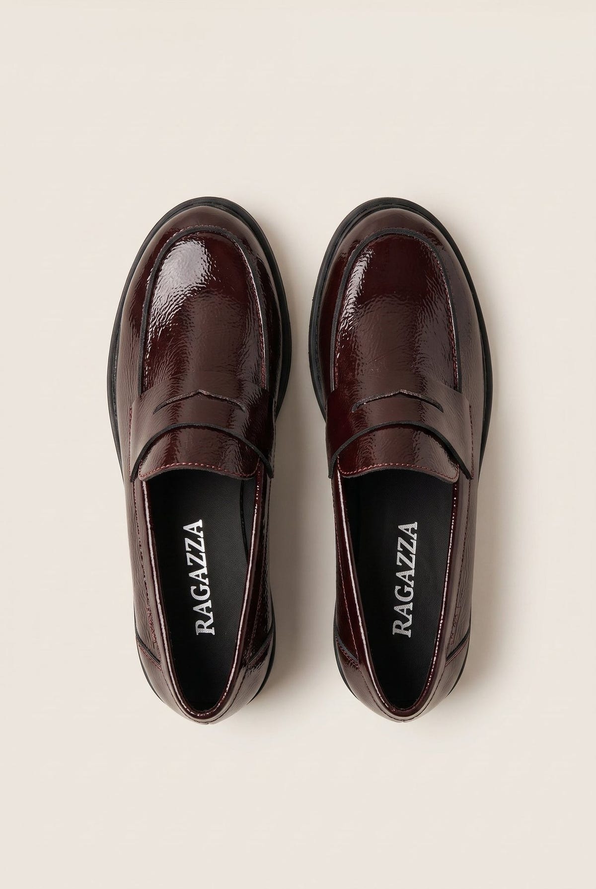 Chunky Sole Loafers Penny - Burgundy Patent