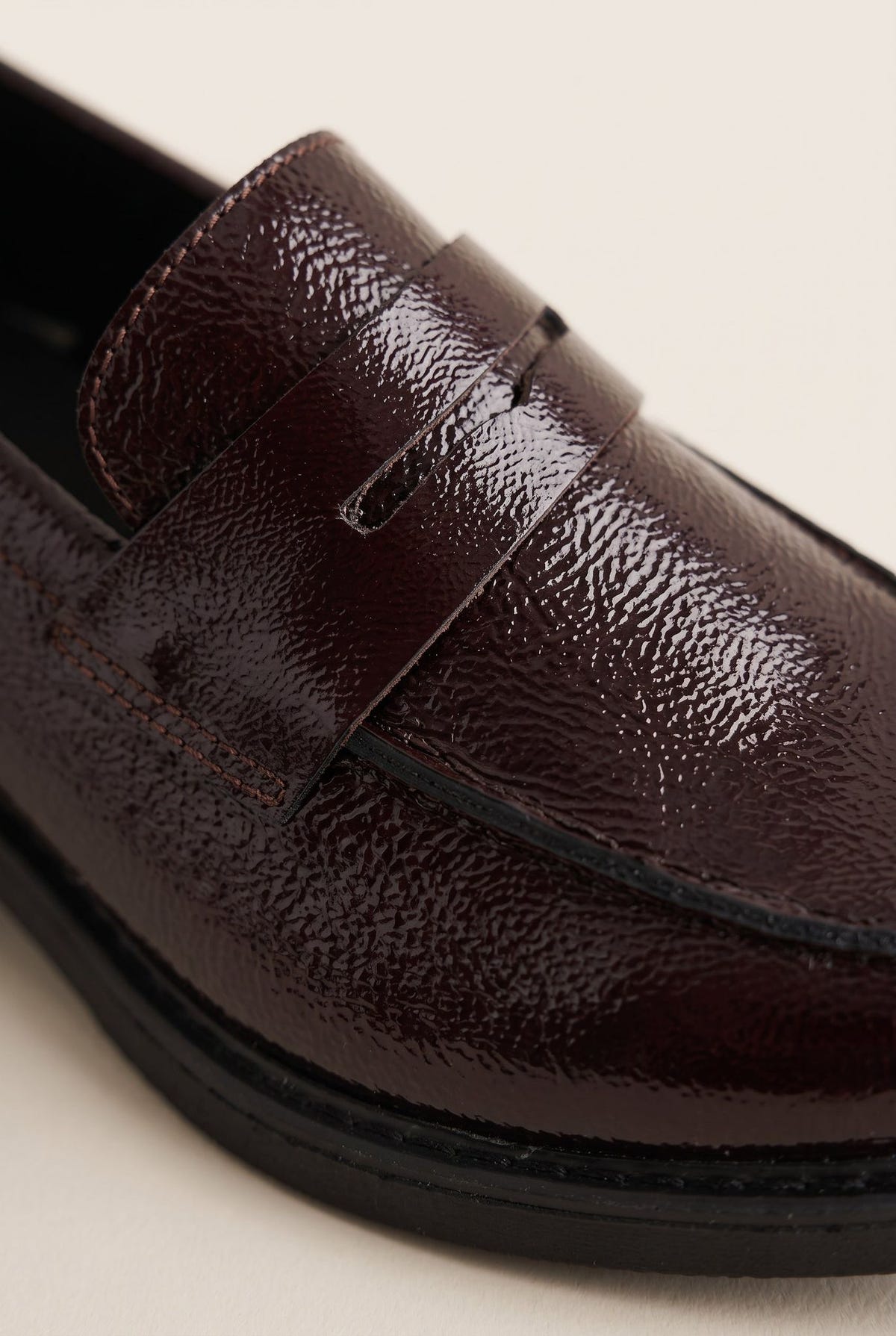 Chunky Sole Loafers Penny - Burgundy Patent