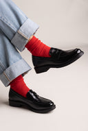 Mocassini penny con suola chunky – Nero vernice