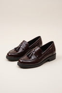 Loafers με λεπτομέρεια κρόσσια - Μπορντώ Λουστρίνι