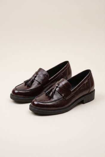 Loafers Fringe Detail - Burgundy Patent