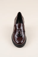 Loafers με λεπτομέρεια κρόσσια - Μπορντώ Λουστρίνι