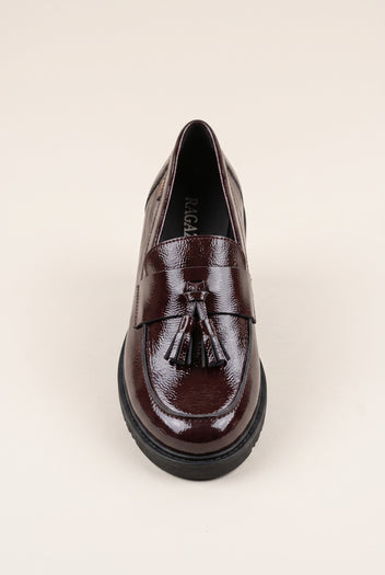 Loafers Fringe Detail - Burgundy Patent