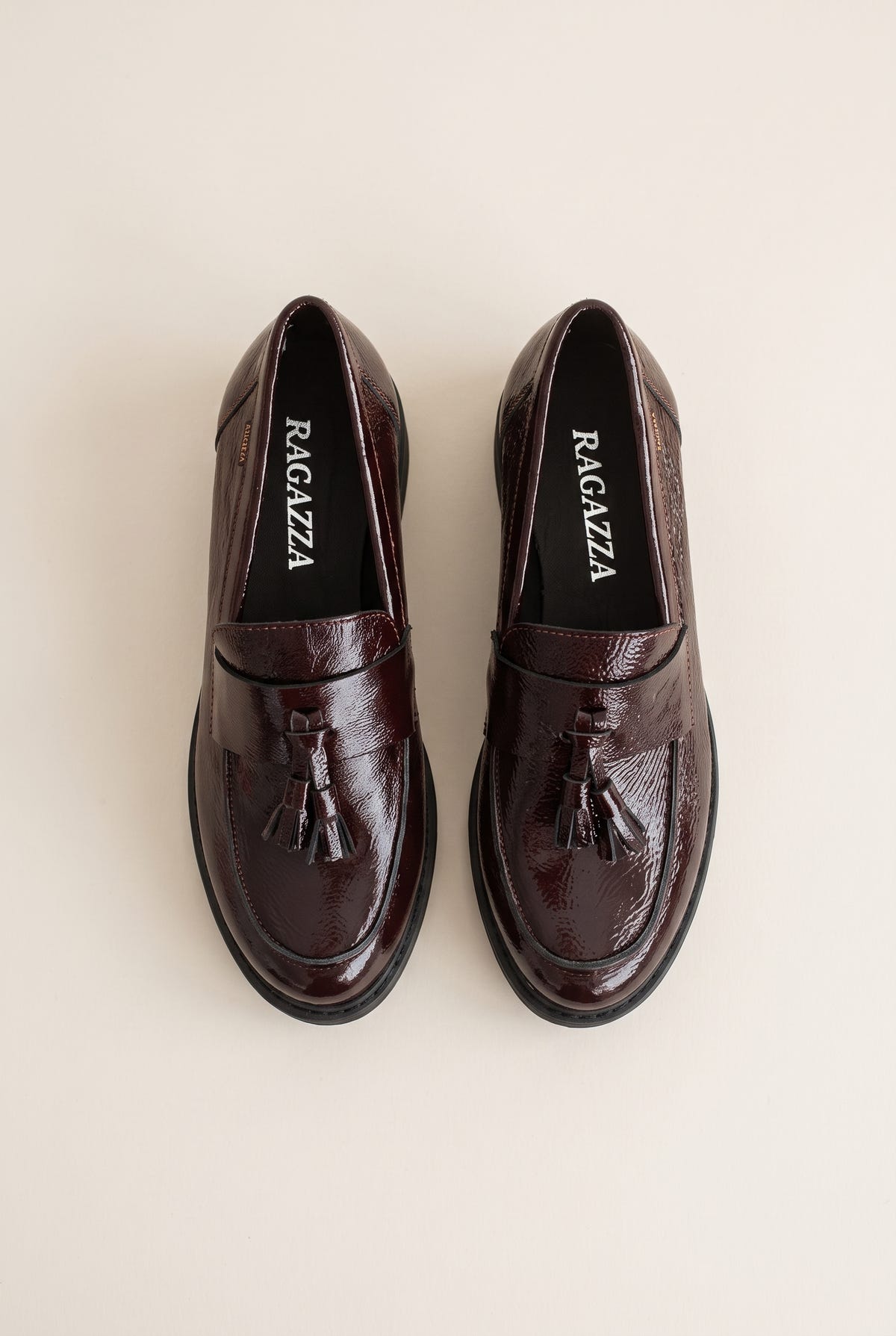 Loafers Fringe Detail - Burgundy Patent