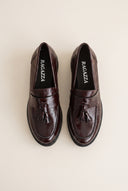 Loafers με λεπτομέρεια κρόσσια - Μπορντώ Λουστρίνι
