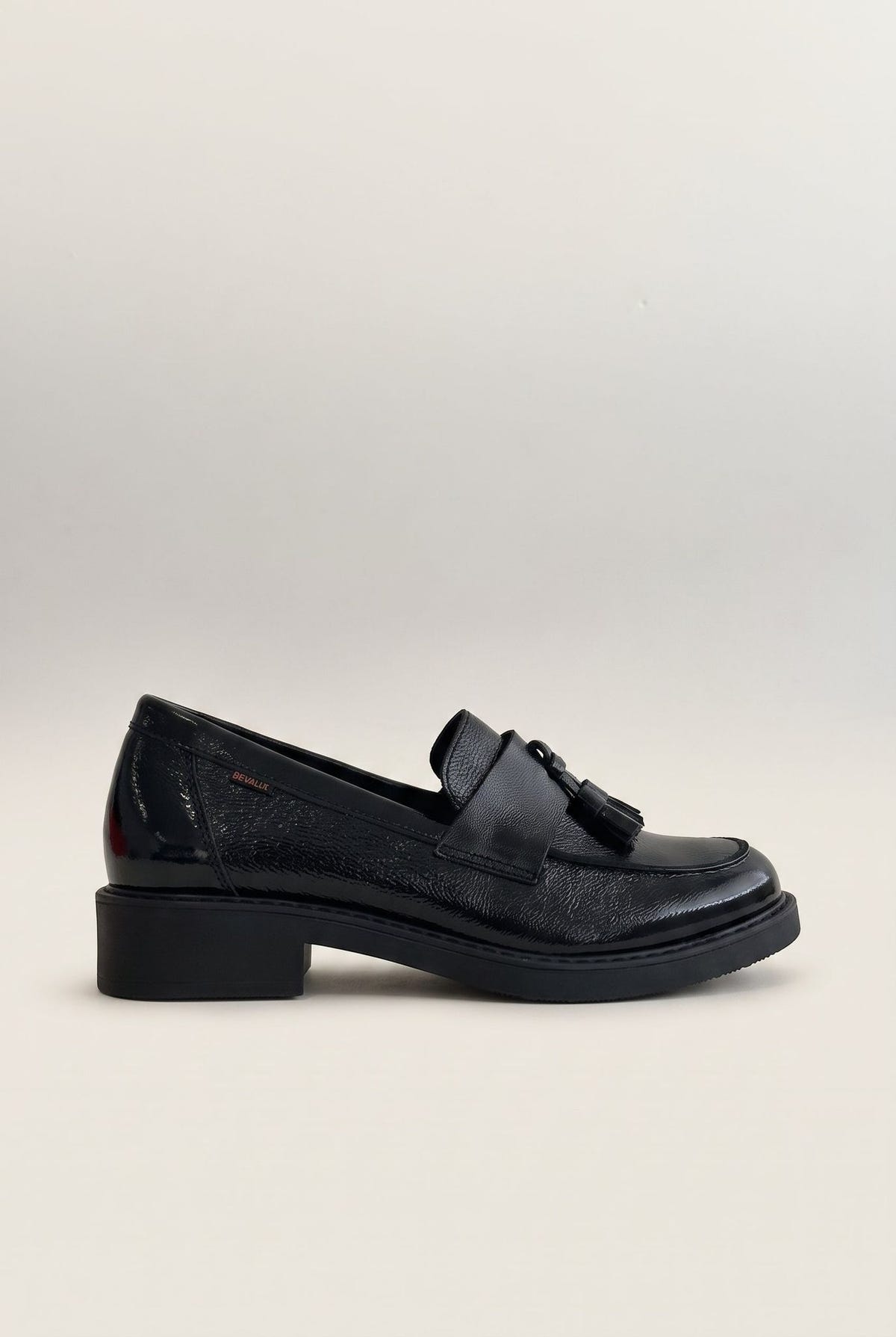 Loafers Fringe Detail - Black Patent