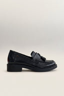 Loafers Fringe Detail - Black Patent