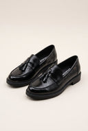 Loafers Fringe Detail - Black Patent