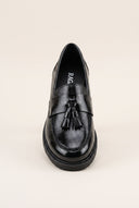 Loafers Fringe Detail - Black Patent