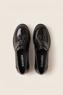 Loafers Fringe Detail - Black Patent
