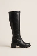 Boots Chunky Sole Block Heel - Black Matte
