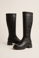 Boots Chunky Sole Block Heel - Black Matte
