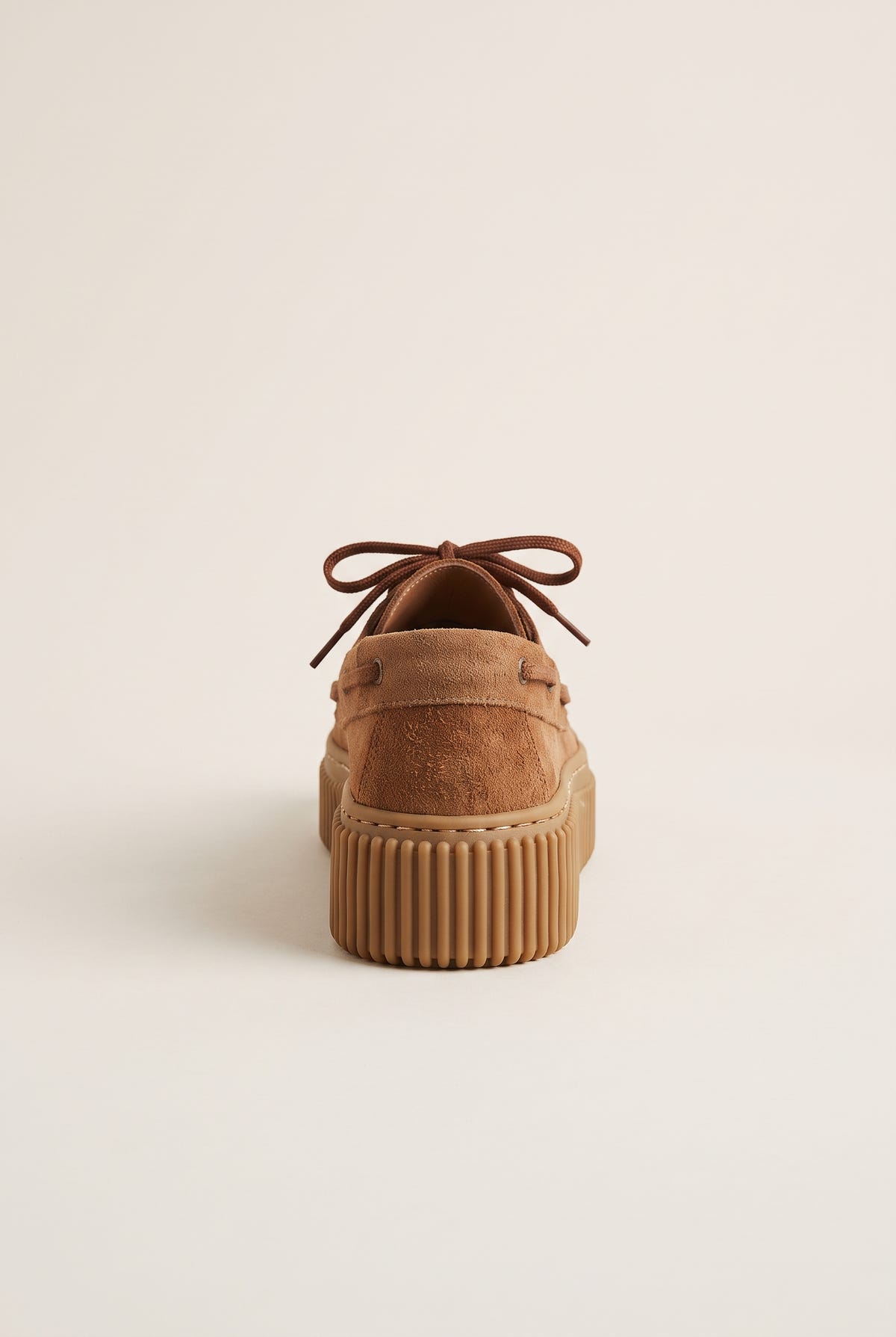 Mocassini platform con lacci - Suede Cuoio