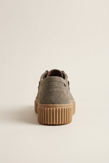 Mocassini platform con lacci - Suede Oliva