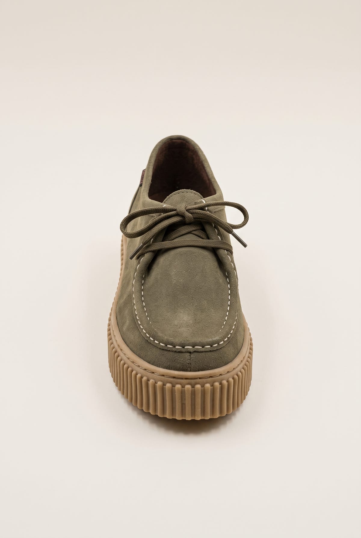 Mocassini platform con lacci - Suede Oliva
