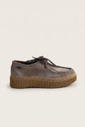 Mocassins plateforme à lacets - Daim Taupe