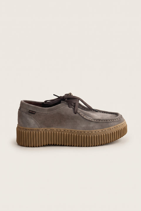 Mocassini platform con lacci - Suede Tortora