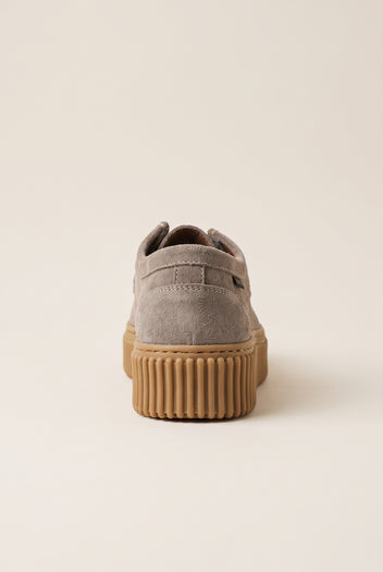 Mocassins plateforme à lacets - Daim Taupe