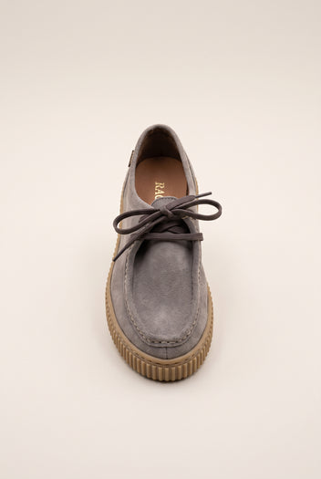 Mocassins plateforme à lacets - Daim Taupe