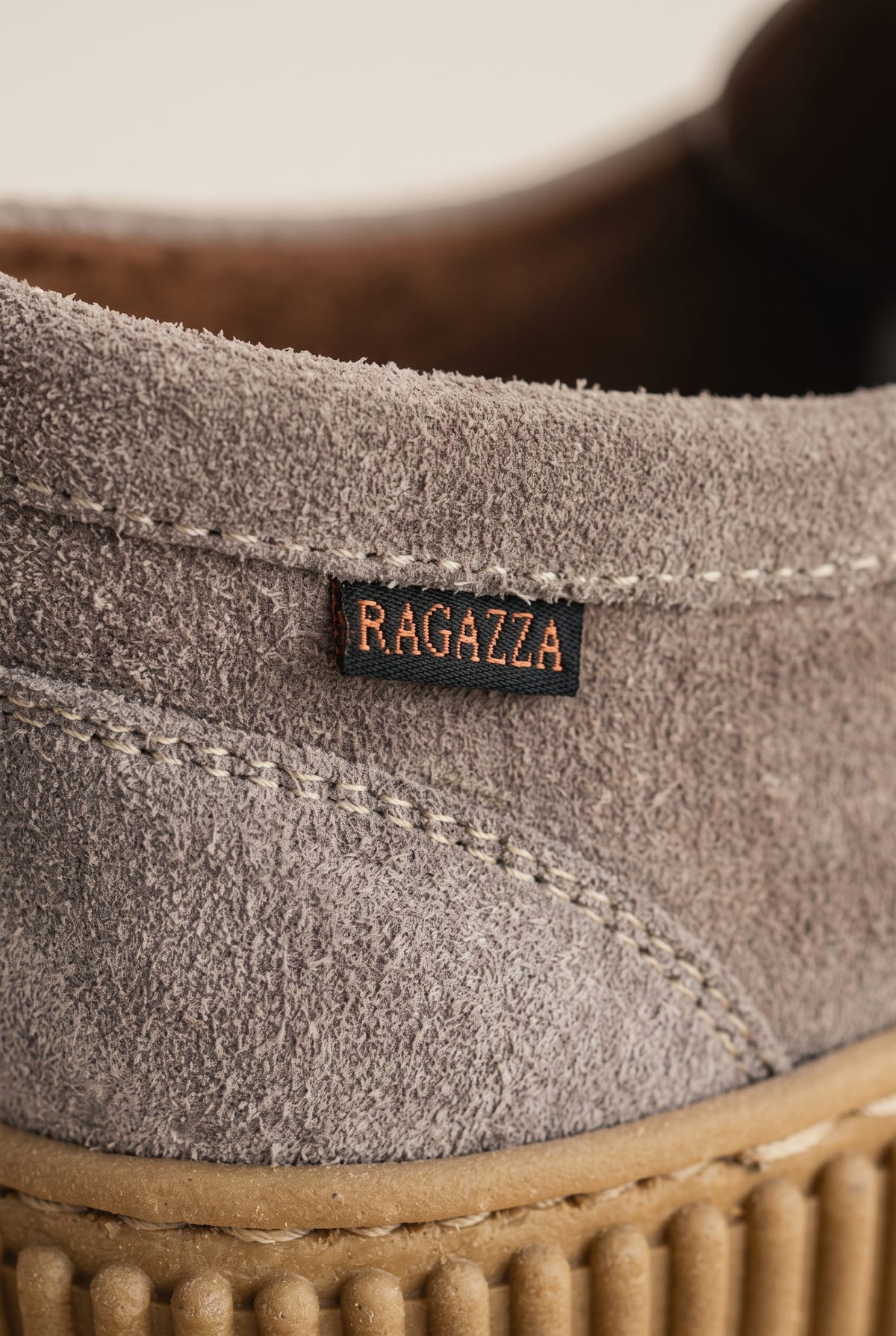 Mocassins plateforme à lacets - Daim Taupe