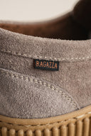 Platform Loafers Lace Up - Taupe Suede