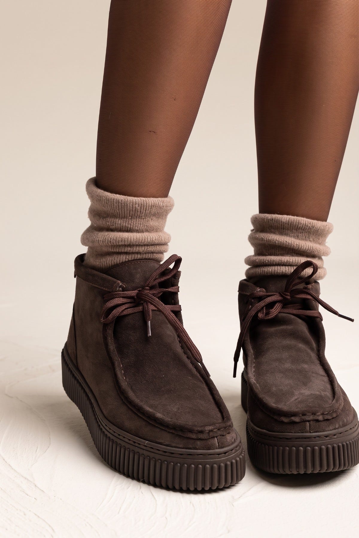 Chukka Boots Platform Gum Sole - Brown Suede