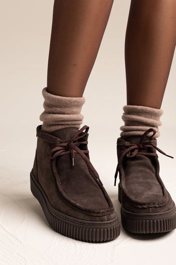 Chukka Boots Platform Gum Sole - Brown Suede
