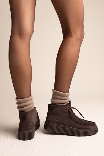 Chukka Boots Platform Gum Sole - Brown Suede