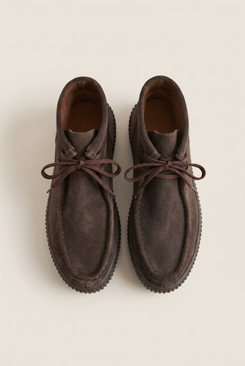 Chukka Boots Platform Gum Sole - Brown Suede