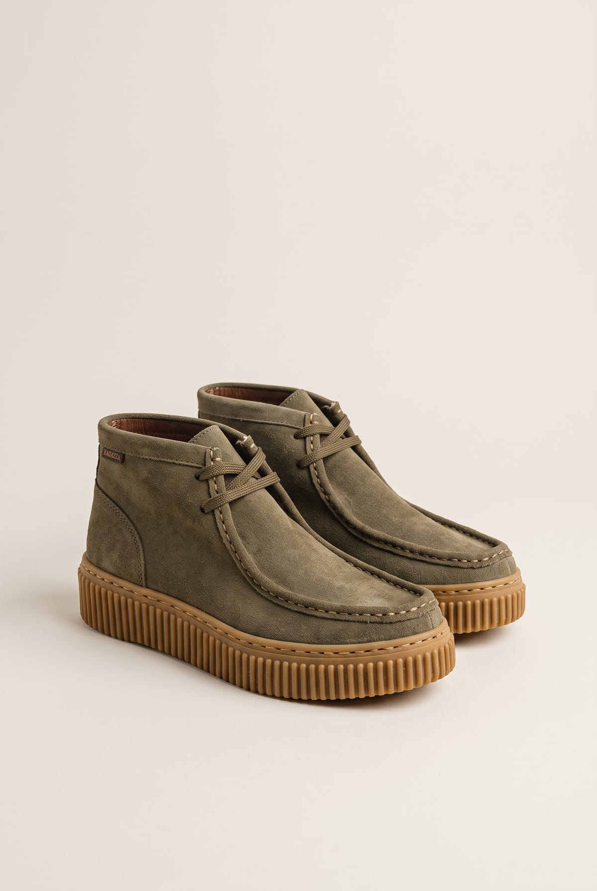 Chukka Boots Platform Gum Sole - Olive Suede