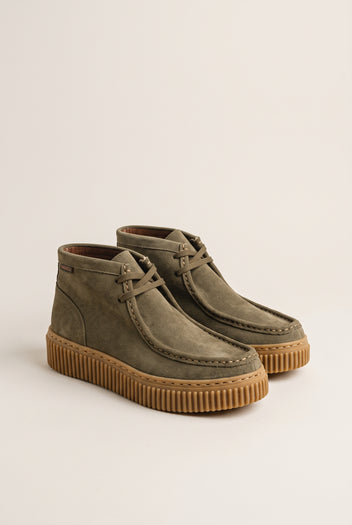 Chukka Boots Platform Gum Sole - Olive Suede