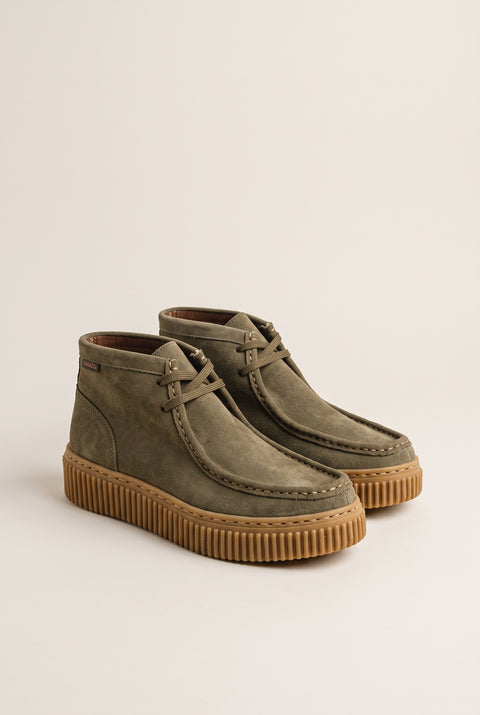 Chukka Boots Platform Gum Sole - Olive Suede
