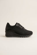 Wedge Sneakers Waterproof - Black Fabric