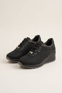 Wedge Sneakers Waterproof - Black Fabric
